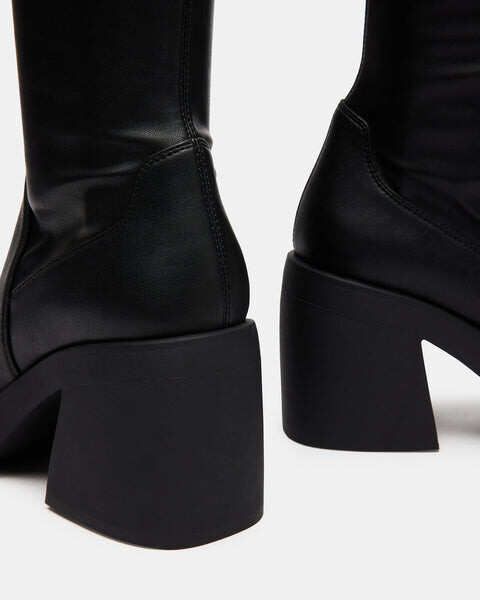 Сапоги женские Steve Madden высокие на каблуке, черный — фото 4