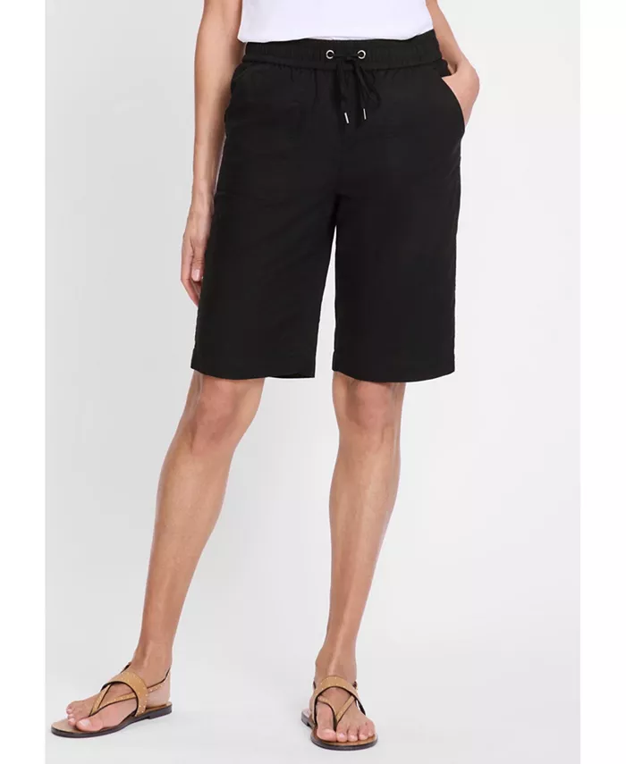 

Женские шорты Lisa Fit из хлопка и льна Olsen, черный