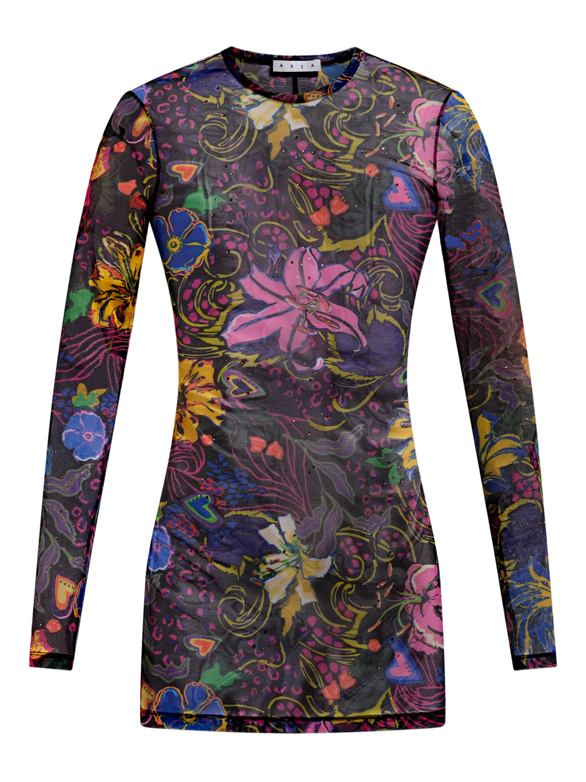 

Платье мини из тюля с принтом Area, черный