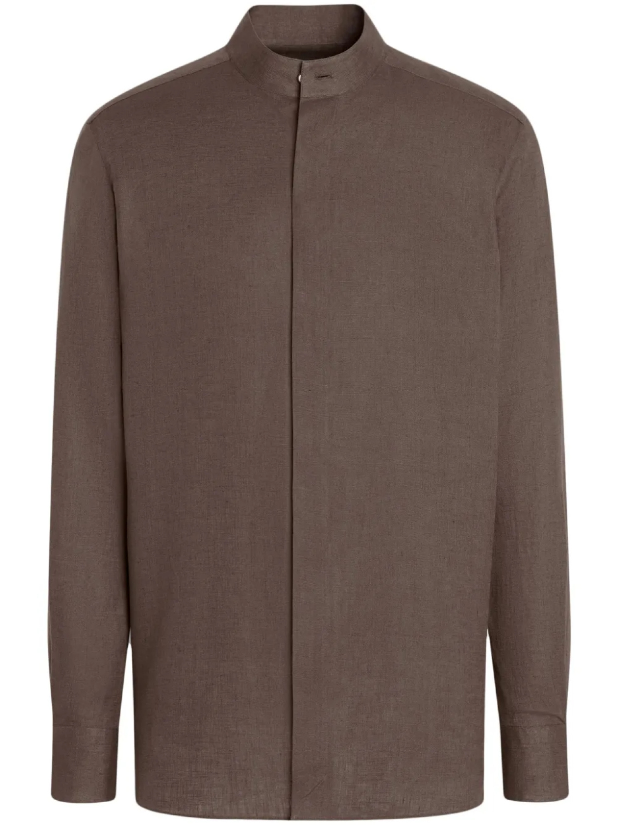 

Льняная рубашка Zegna, коричневый