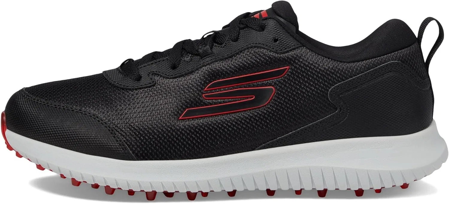 Мужские легкие гольф-кроссовки Skechers Max Fairway 4 Spikeless, Black Synthetic Textile Red Trim — фото 4