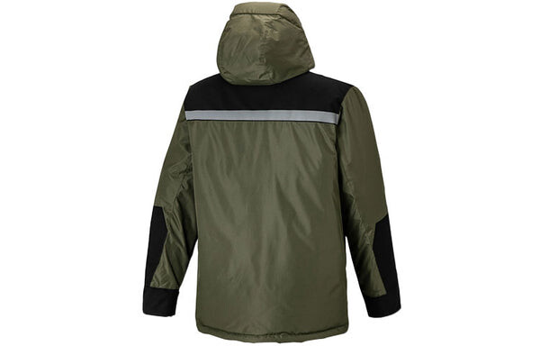 Пуховик Men's adidas Contrasting Colors Hooded Stay Warm Down Jacket Dark Olive Green, зеленый — фото 2