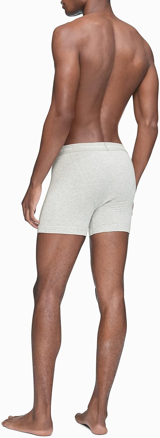 Комплект из 7 мужских трусов-боксеров Calvin Klein из хлопка и эластичного материала, 3 Black, 2 Grey Heather, 2 White — фото 3