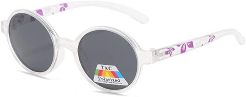 

Детские поляризованные солнцезащитные очки для мужчин и женщин, детские солнцезащитные очки в круглой оправе для активного отдыха (прозрачная оправа, черные с серыми вкраплениями) Weloveushop, Black Frame Black Gray Flakes