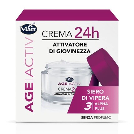 Сыворотка Matt — Косметика Ageactiv Cream 24H Youth Activator Anti-Aging With Viper Serum для увлажненной, 50 мл