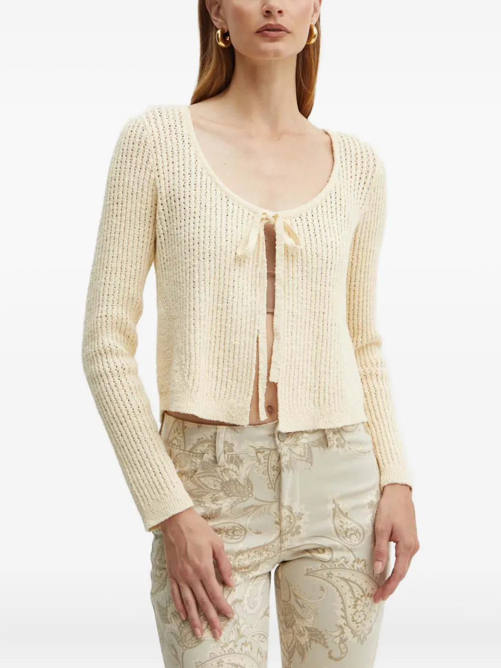 

Кардиган с завязками Guess Usa, кремовый