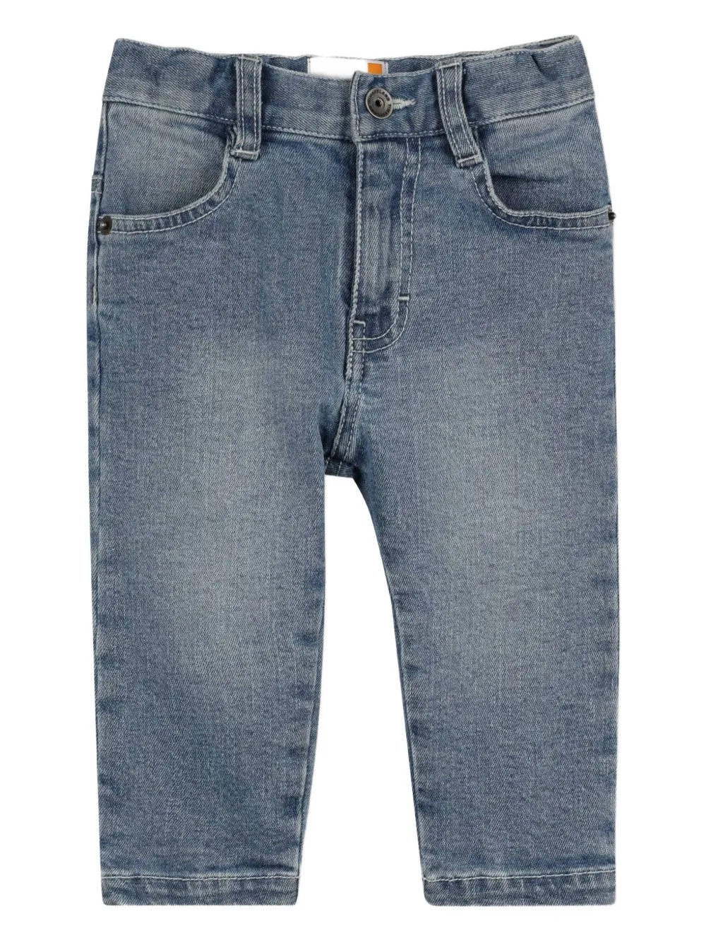 

Джинсовые брюки с вышитым логотипом Timberland Kids, синий