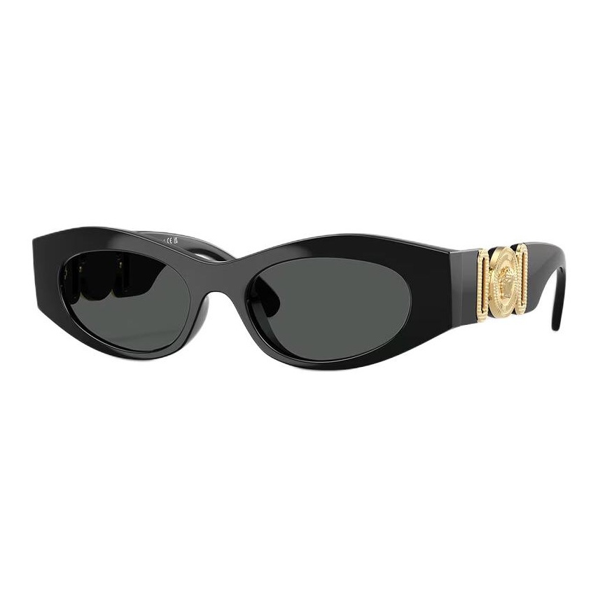 

VERSACE Овальные солнцезащитные очки серые, Black