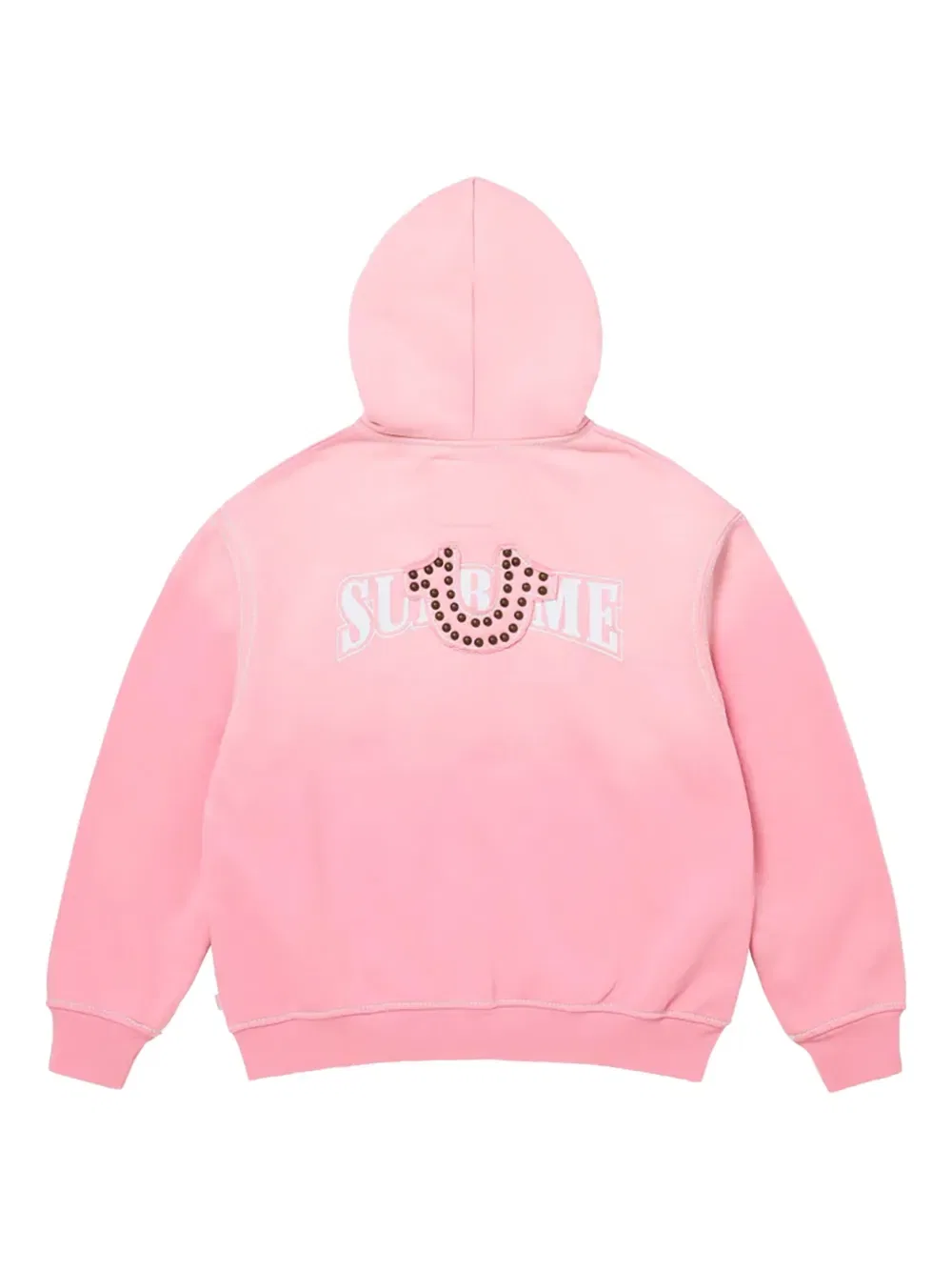Толстовка на молнии с надписью "X true religion" Supreme, розовый — фото 2