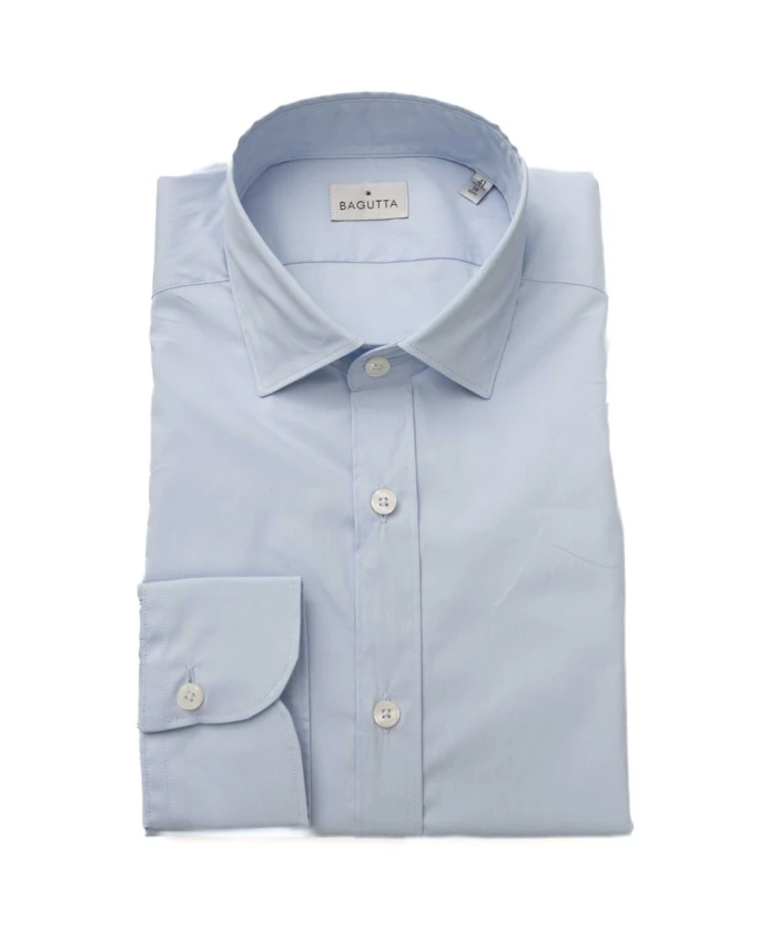 

Рубашка приталенного кроя с французским воротником Bagutta, синий