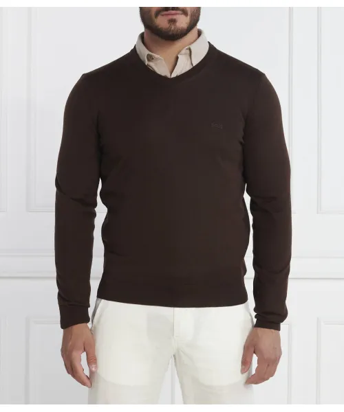 

Шерстяной свитер Барам-л Regular fit Boss, коричневый