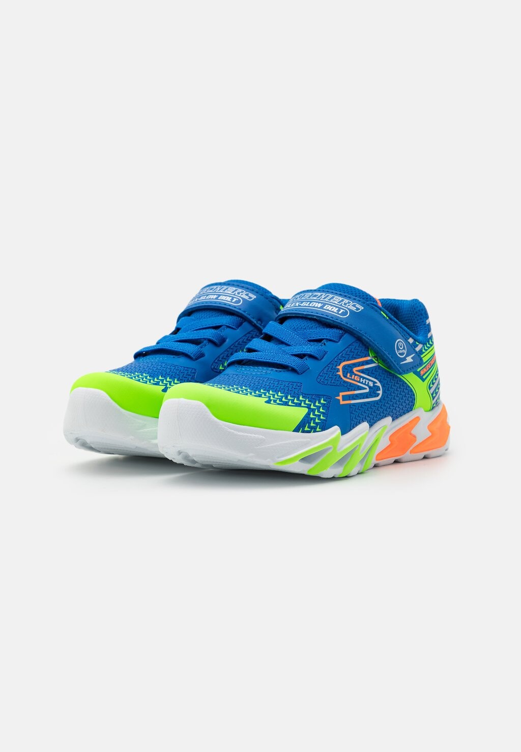 Кроссовки низкие FLEX-GLOW BOLT Skechers, цвет royal/lime/orange/silver — фото 2