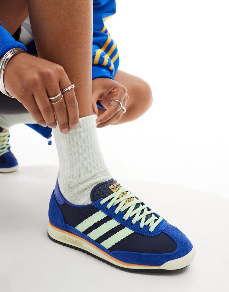 Синие и зеленые кроссовки adidas SL 72 OG