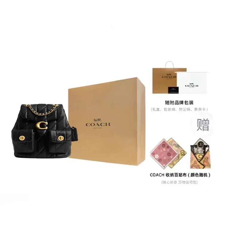 

COACH Табби Квилтинг Шипскин Рюкзак Small Женский Черный