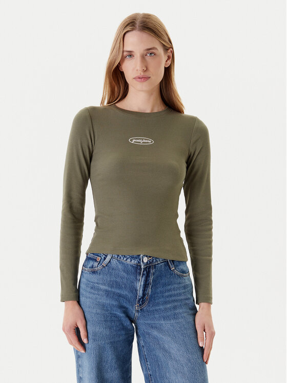 

Облегающая блузка W5YP38 KA0H1 Guess Jeans, хаки