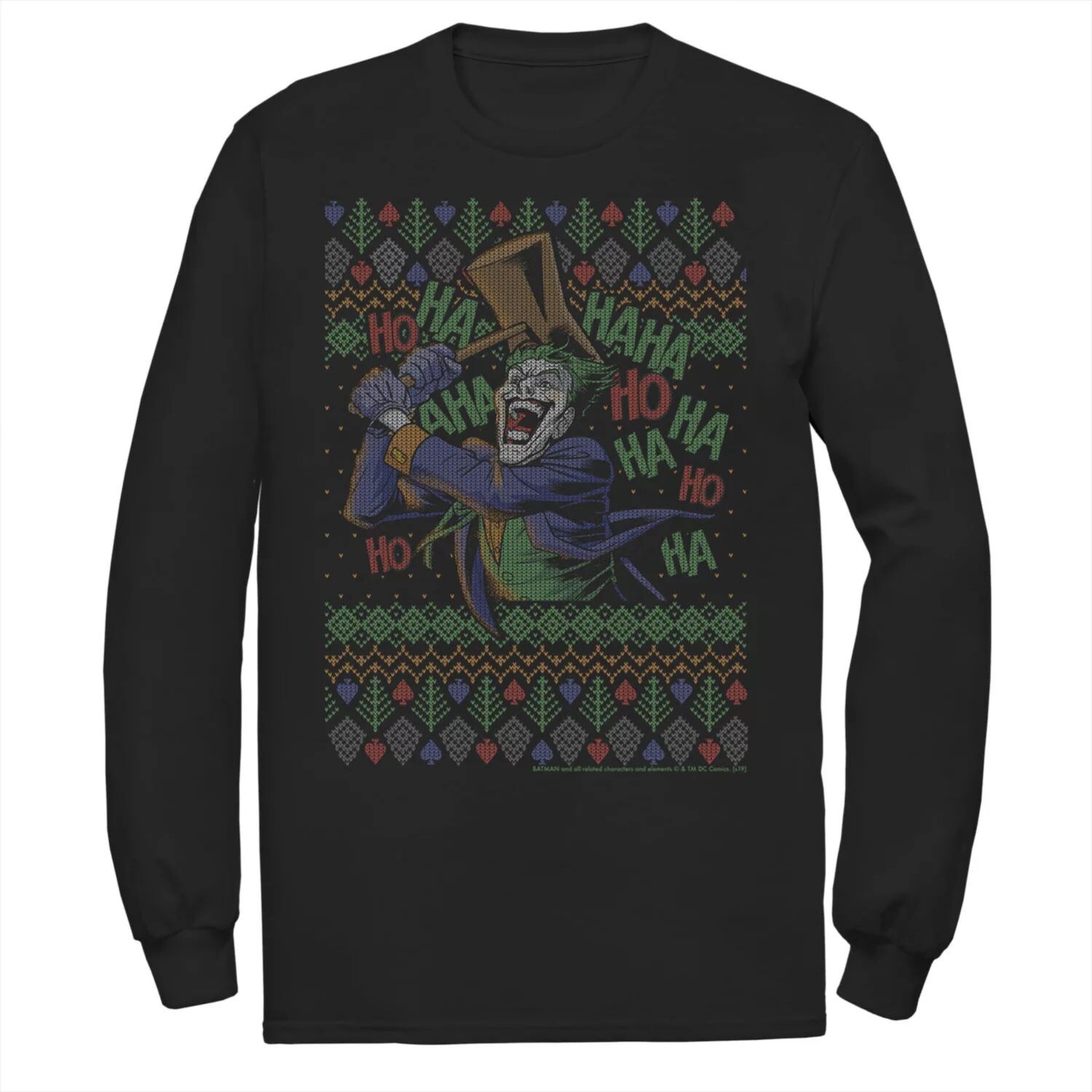 

Мужская винтажная вязаная футболка Batman The Joker Laughing DC Comics