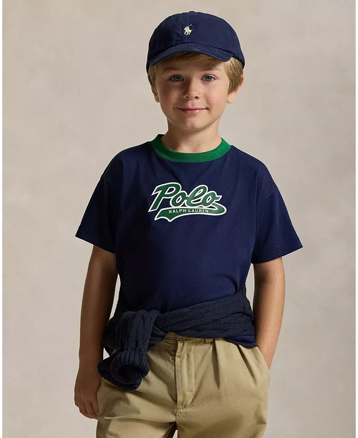 

Футболка с цветным логотипом для малышей и мальчиков Polo Ralph Lauren, синий