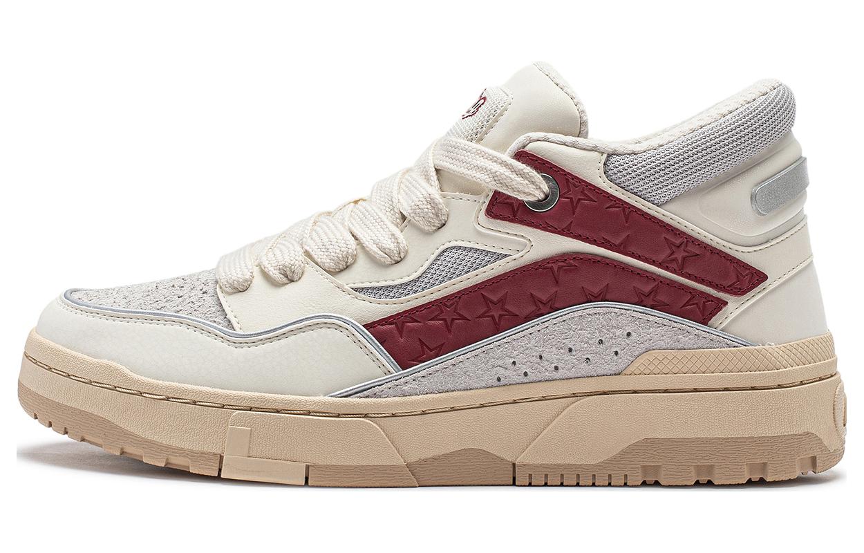 

Лининг Wave MID противоскользящие износостойкие полувысокие повседневные кроссовки мужские белый серый красный