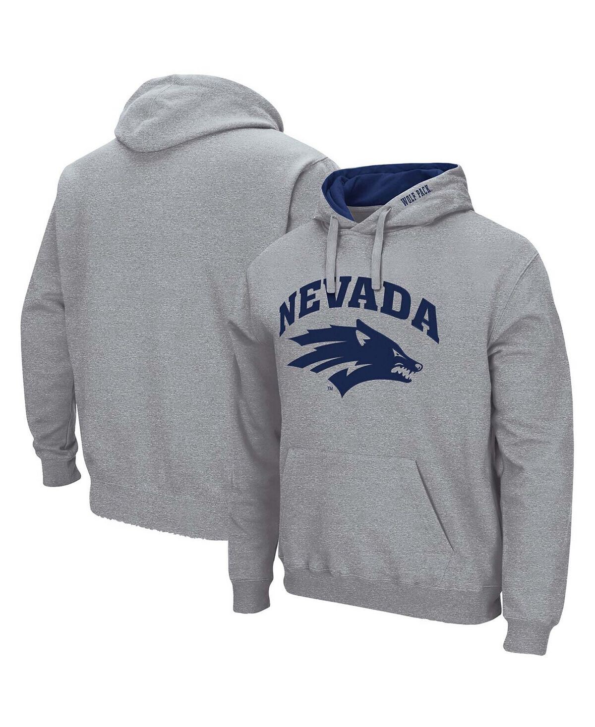 

Мужской серый пуловер с капюшоном Nevada Wolf Pack с аркой и логотипом Colosseum