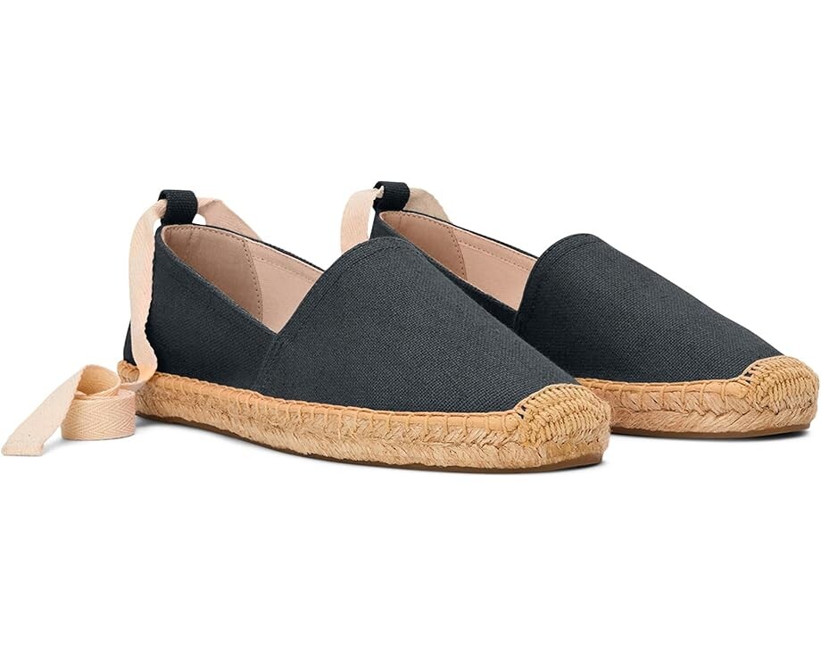 

Туфли на плоской подошве Soludos Original Lace-Up Espadrille, цвет Noche Black
