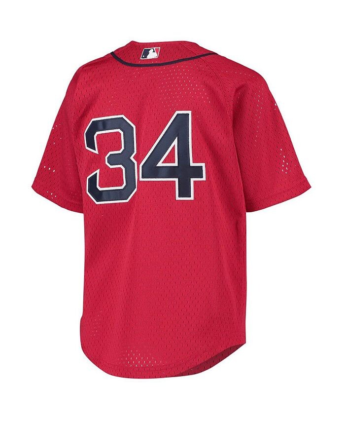 Джерси Дэвида Ортиса Big Boys Red Boston Red Sox Cooperstown Collection для тренировки ватина Mitchell & Ness, красный — фото 4