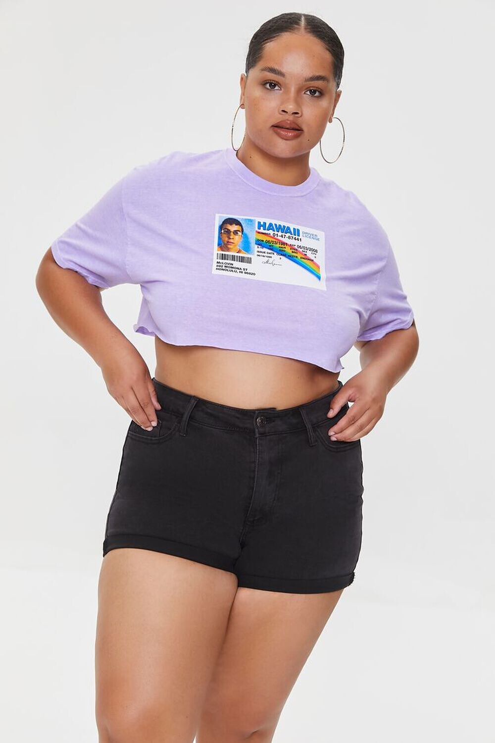 

Футболка с рисунком McLovin больших размеров Forever 21, фиолетовый