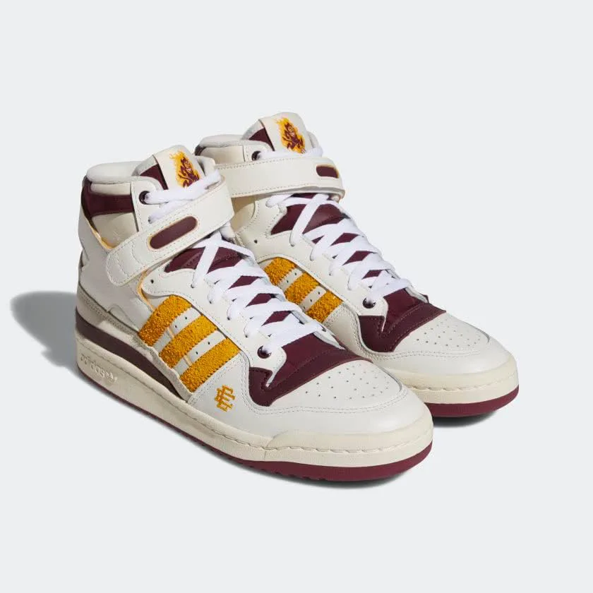 Мужские кроссовки Adidas Eric Emanuel Kansas Forum 84 High, белый/бордовый — фото 4