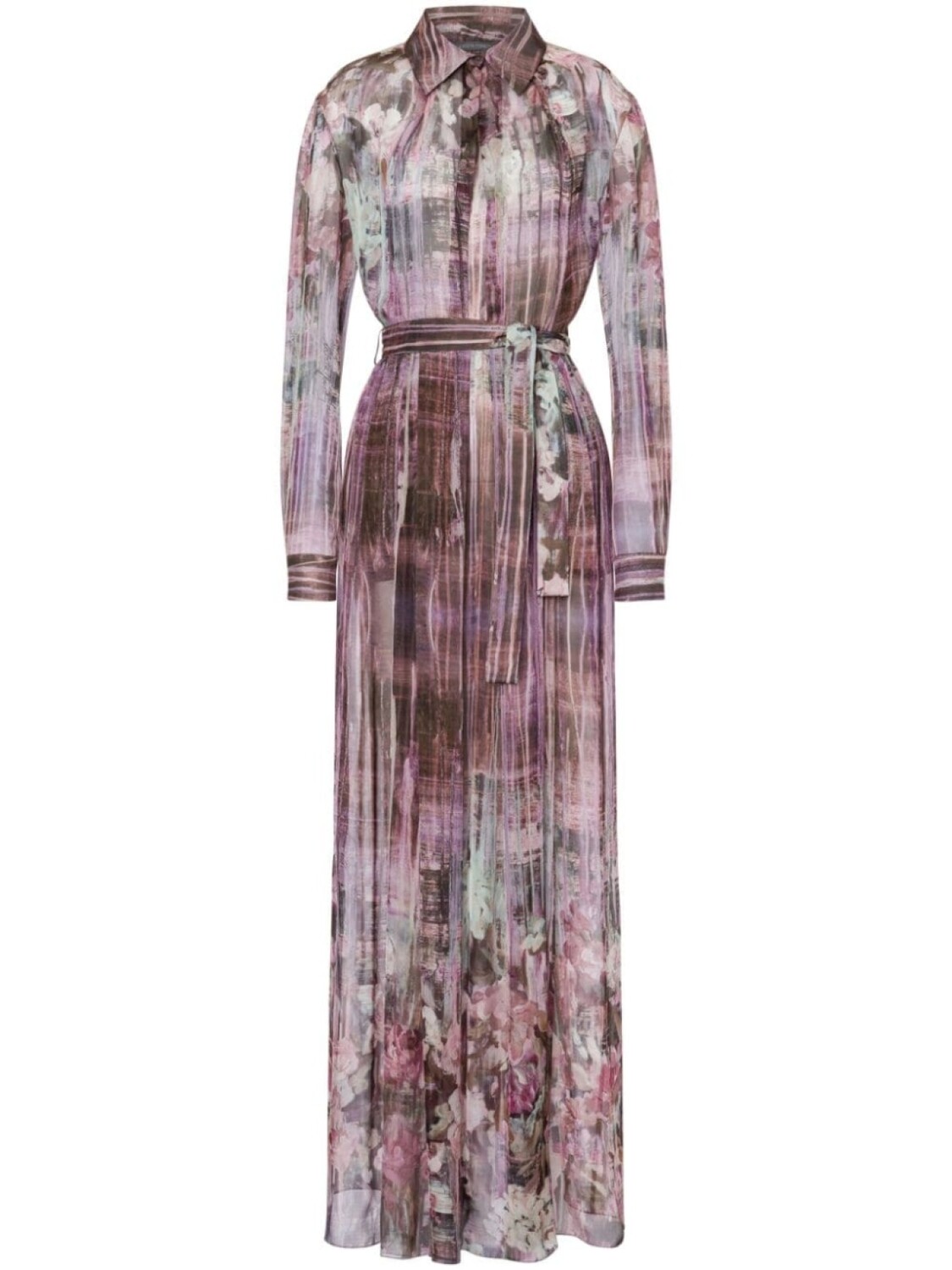 

Alberta Ferretti длинное платье с цветочным принтом, фиолетовый