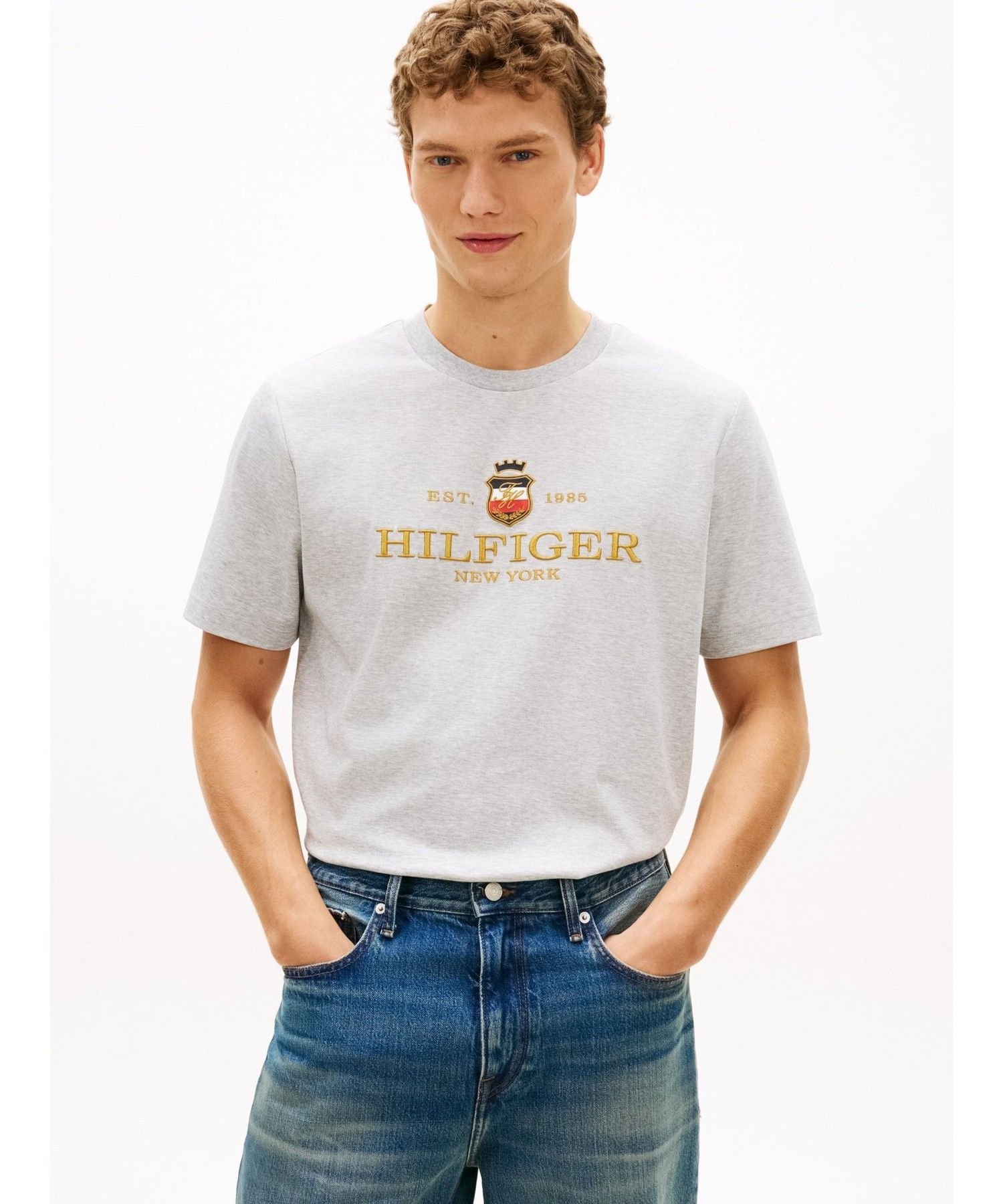 Футболка с круглым вырезом и графическим принтом Icon TOMMY HILFIGER, Gray P01