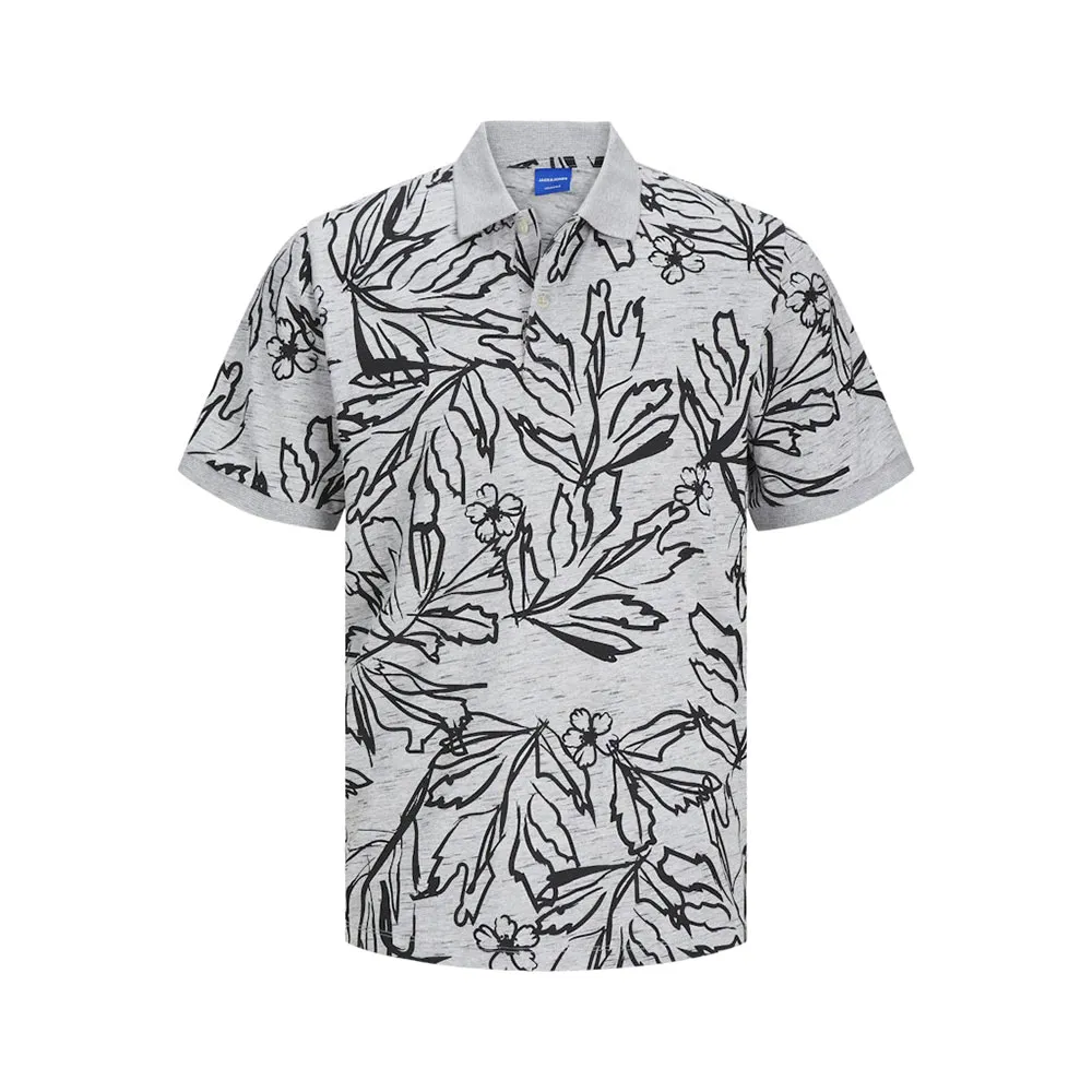 

Поло с коротким рукавом Jack & Jones Lafayette Aop, серый