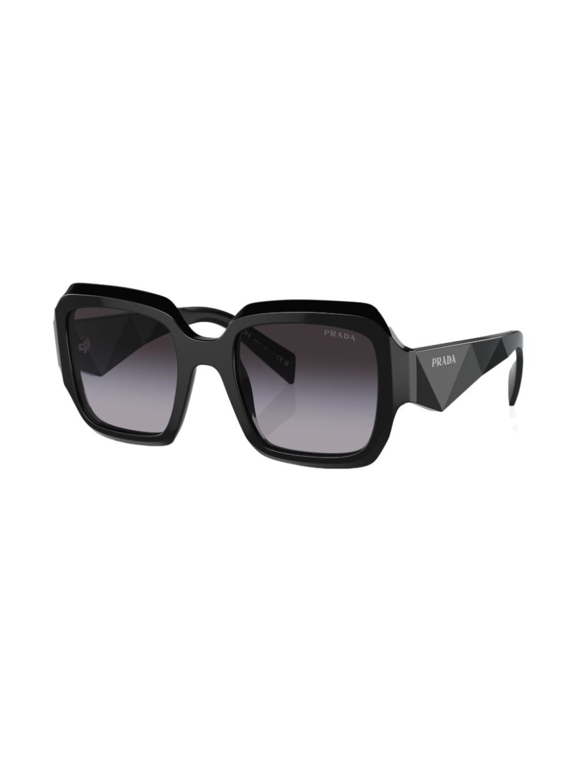 Prada Eyewear солнцезащитные очки в массивной оправе с логотипом, черный — фото 2
