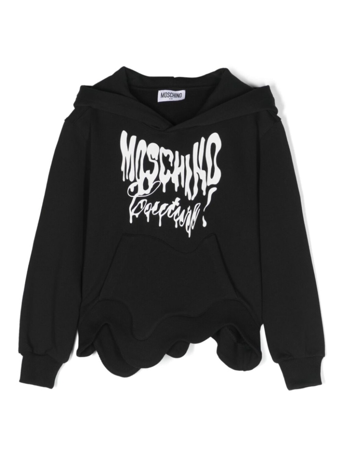 

Moschino Kids худи асимметричного кроя с логотипом, черный