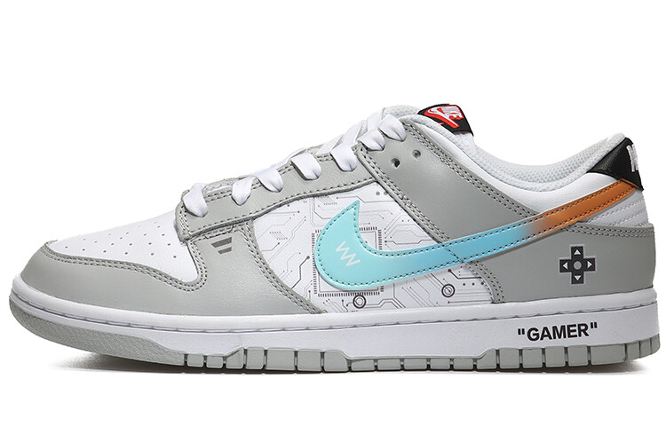 

Кроссовки Nike Dunk Skateboarding Shoes Men Low-top Grey/white/black/blue/orange, серый