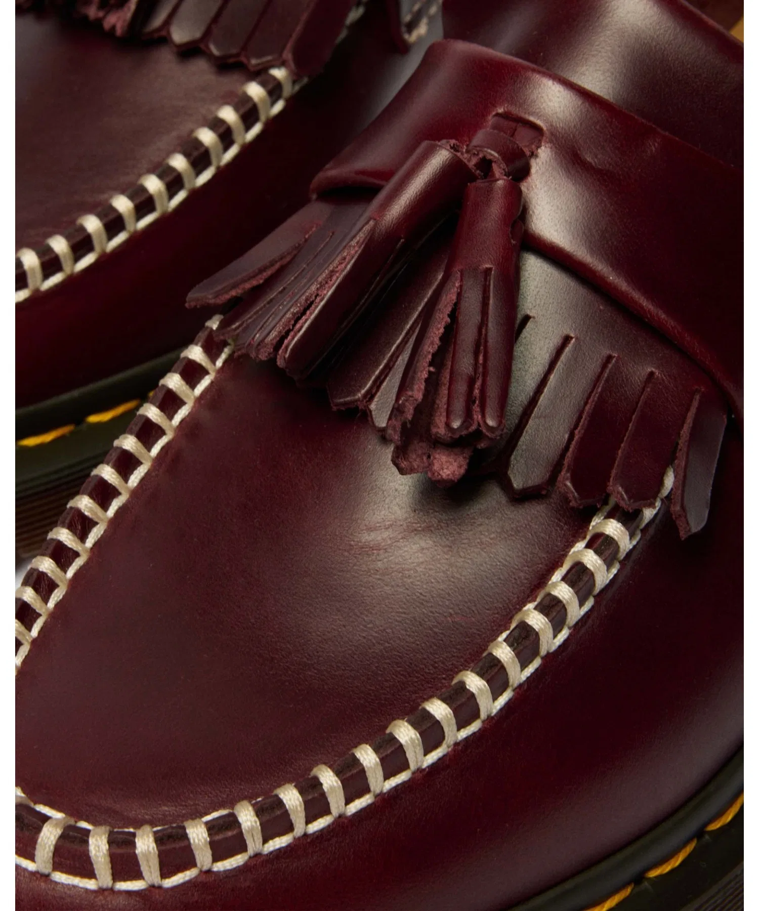 Унисекс кожаные лоферы Dr. Martens ADRIAN BEN с кисточками, бордовые — фото 4