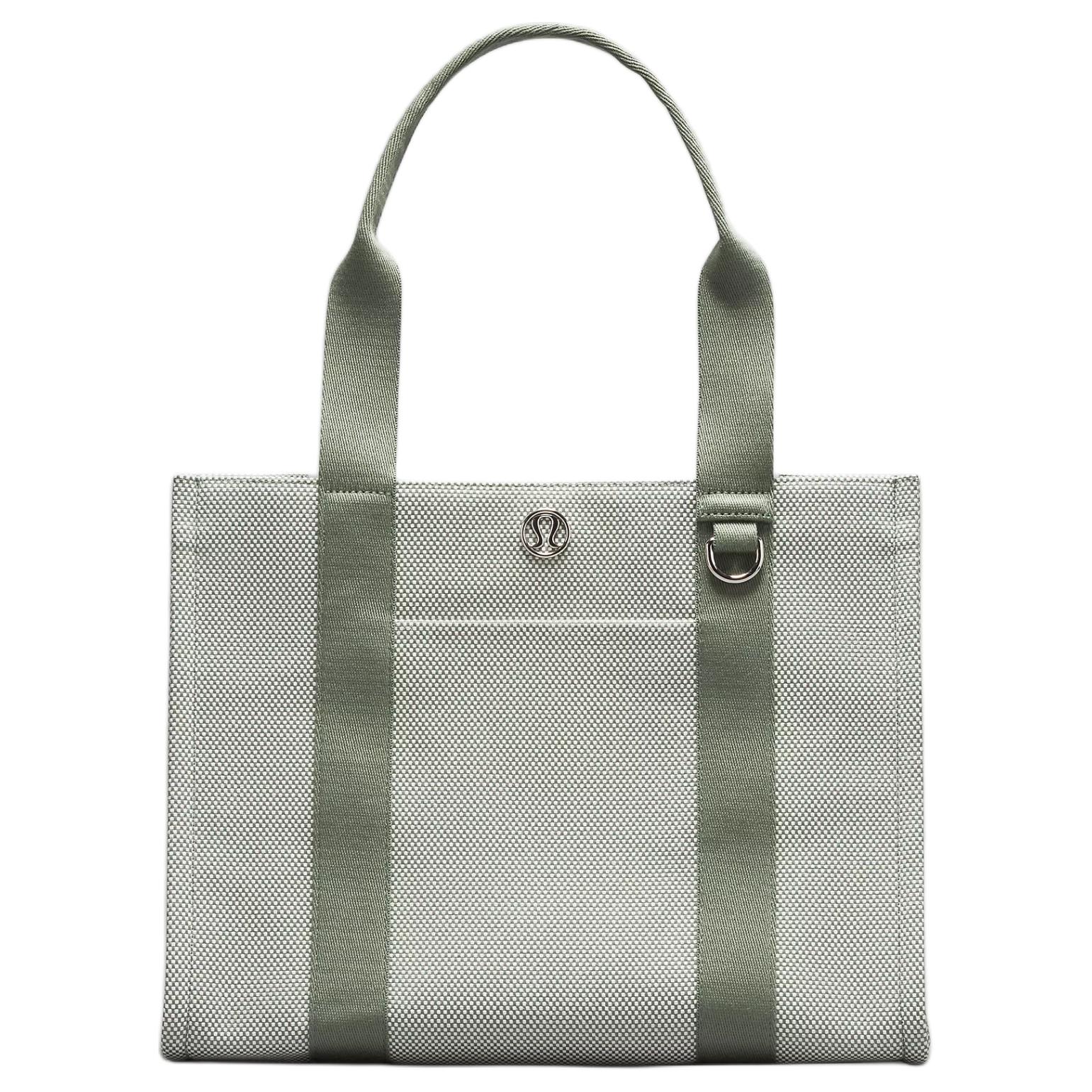 

Lululemon Сумка серого эвкалиптового цвета с вставками светло-слоновой кости, Gray eucalyptus color spliced with light ivory color.