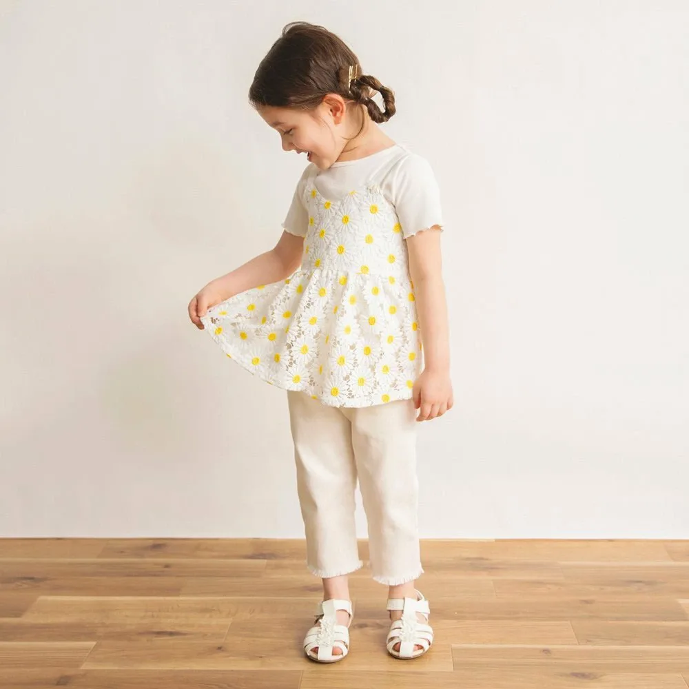 Туника-майка с цветочным кружевом Branshes, Yellow — фото 3