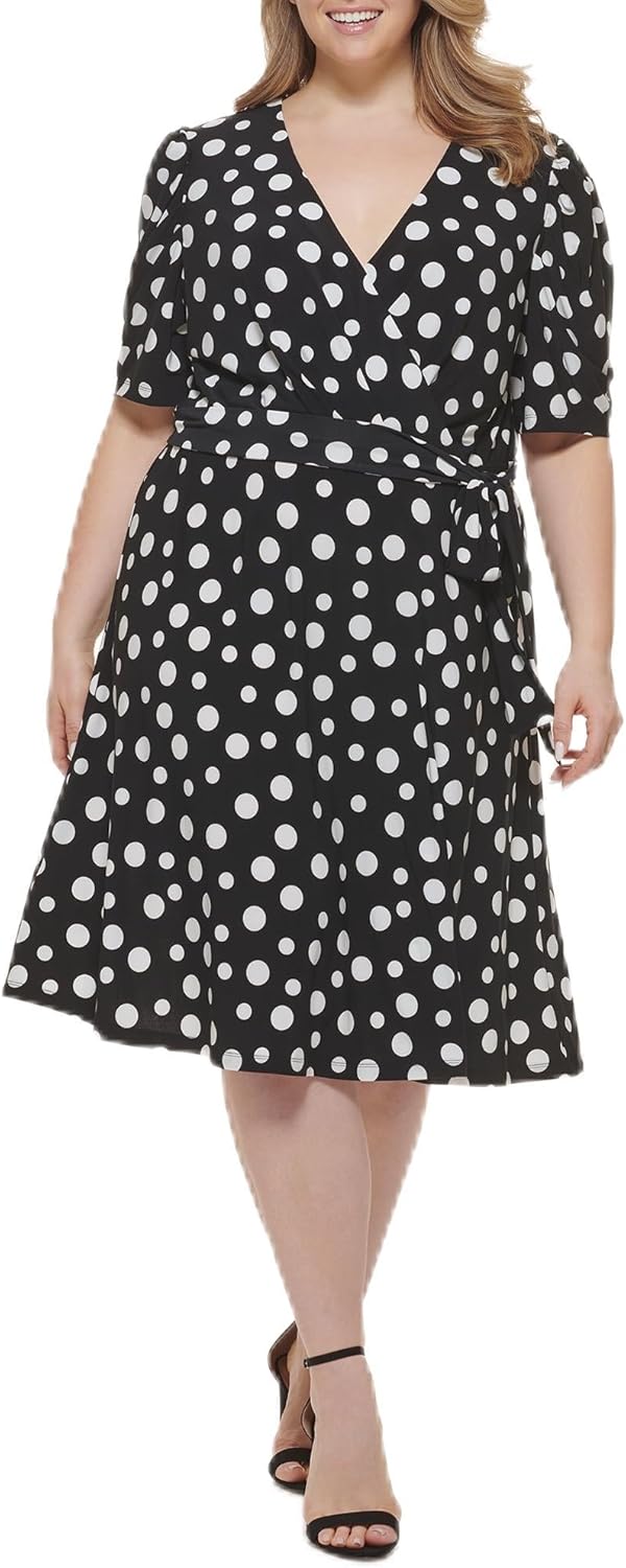 

Женское повседневное платье-халат Tommy Hilfiger с короткими рукавами, Black/Cream