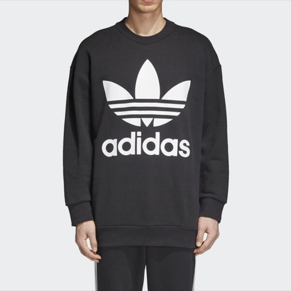 Толстовка men's originals athleisure casual sports round neck pullover Adidas, черный — фото 2