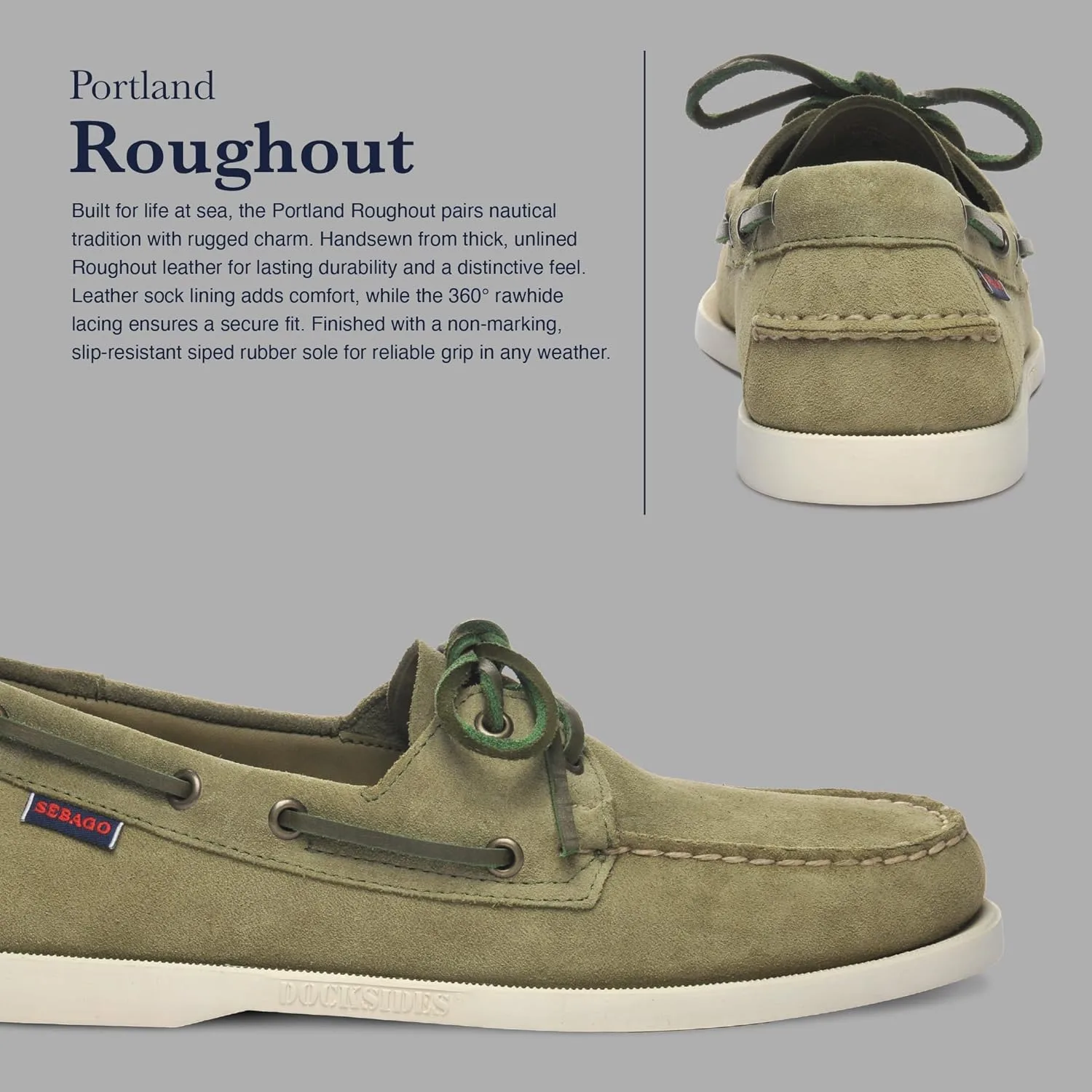 Мужские лоферы Sebago Portland Flesh Out, зеленый — фото 4