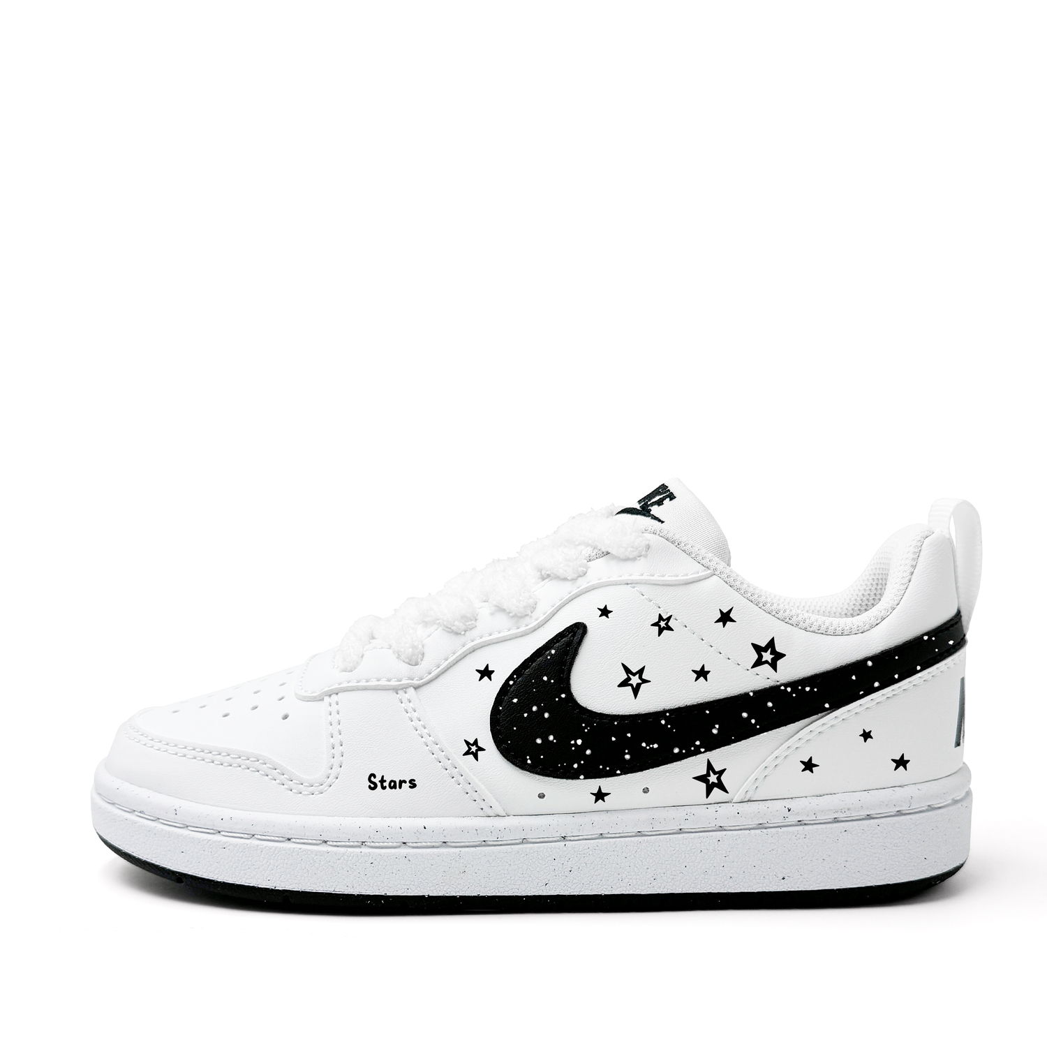 

Nike Детские низкие кеды для скейтбординга Court Borough Starry Sky из синтетической кожи с противоскользящим и износостойким покрытием