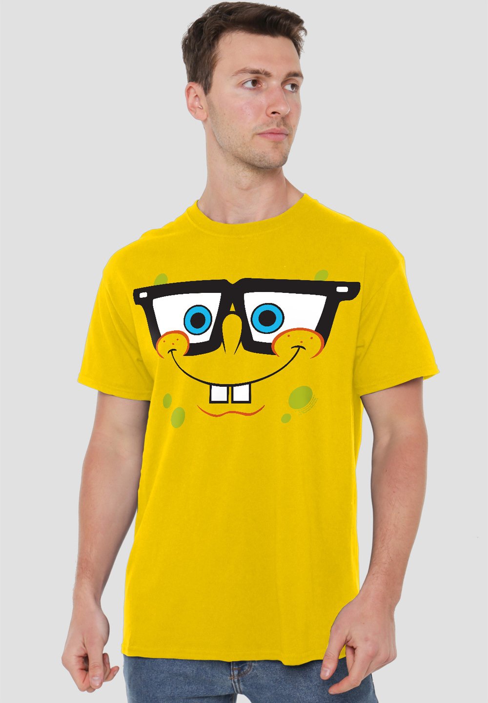 

Футболка с принтом SPONGEBOB NERD FACE Cotton Soul, желтый