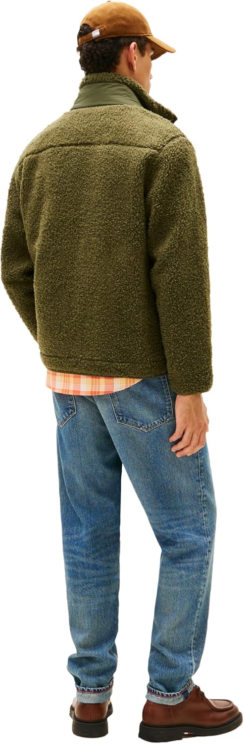 Мужская флисовая кофта Tommy Hilfiger Teddy на молнии с карманами, Huntsman Green — фото 4