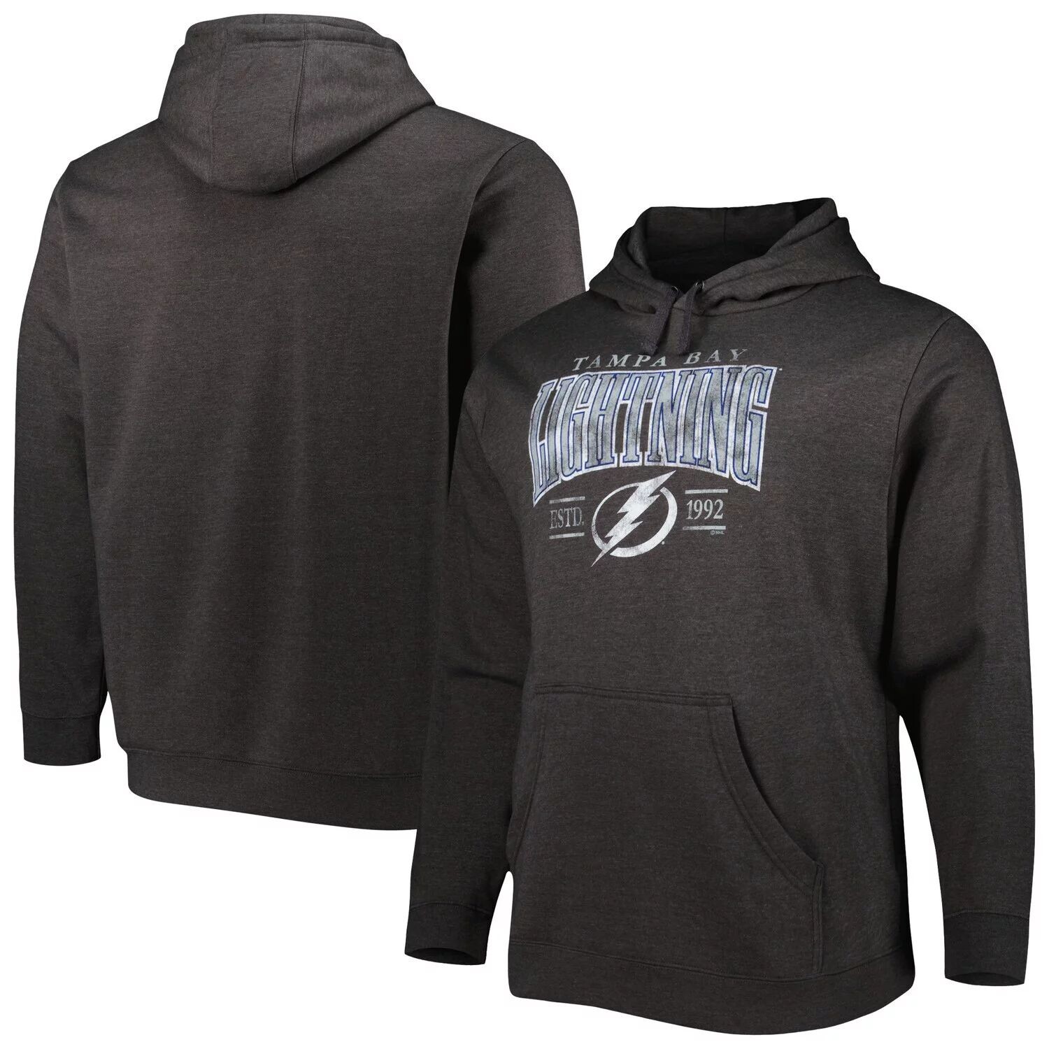 

Мужской фирменный пуловер с капюшоном Heather Charcoal Tampa Bay Lightning Big & Tall Dynasty Fanatics