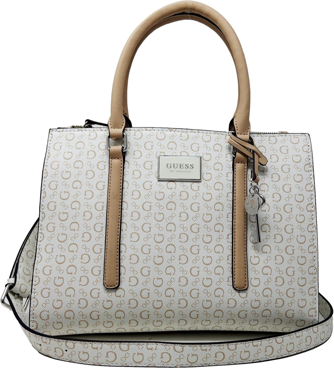 

GUESS Women's Balzano белый бежевый логотип сумка через плечо тоут клатч кошелек