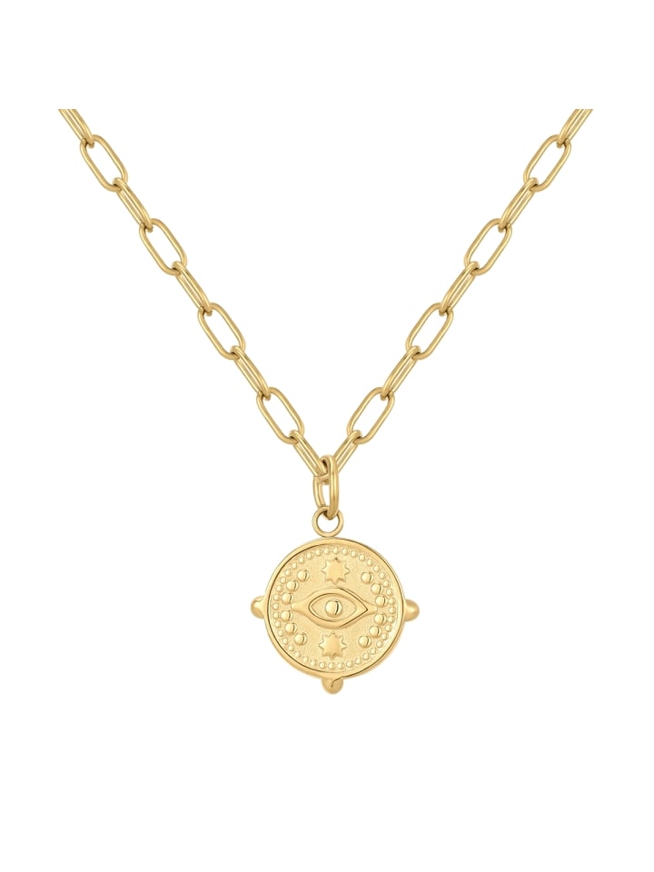 

Eastside NY Колье «Всевидящее око» из нержавеющей стали и желтого золота