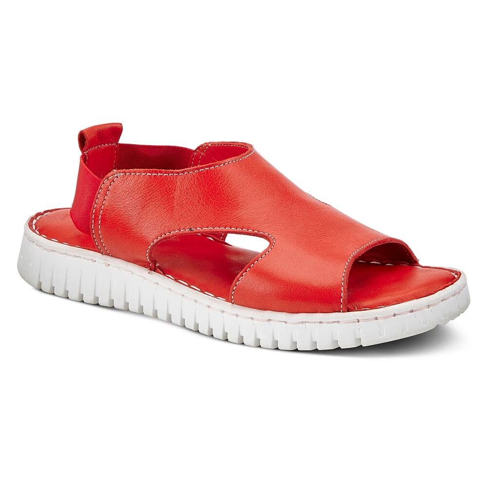 Женские кожаные сандалии с пяткой на пятке Spring Step Abadessa, красный