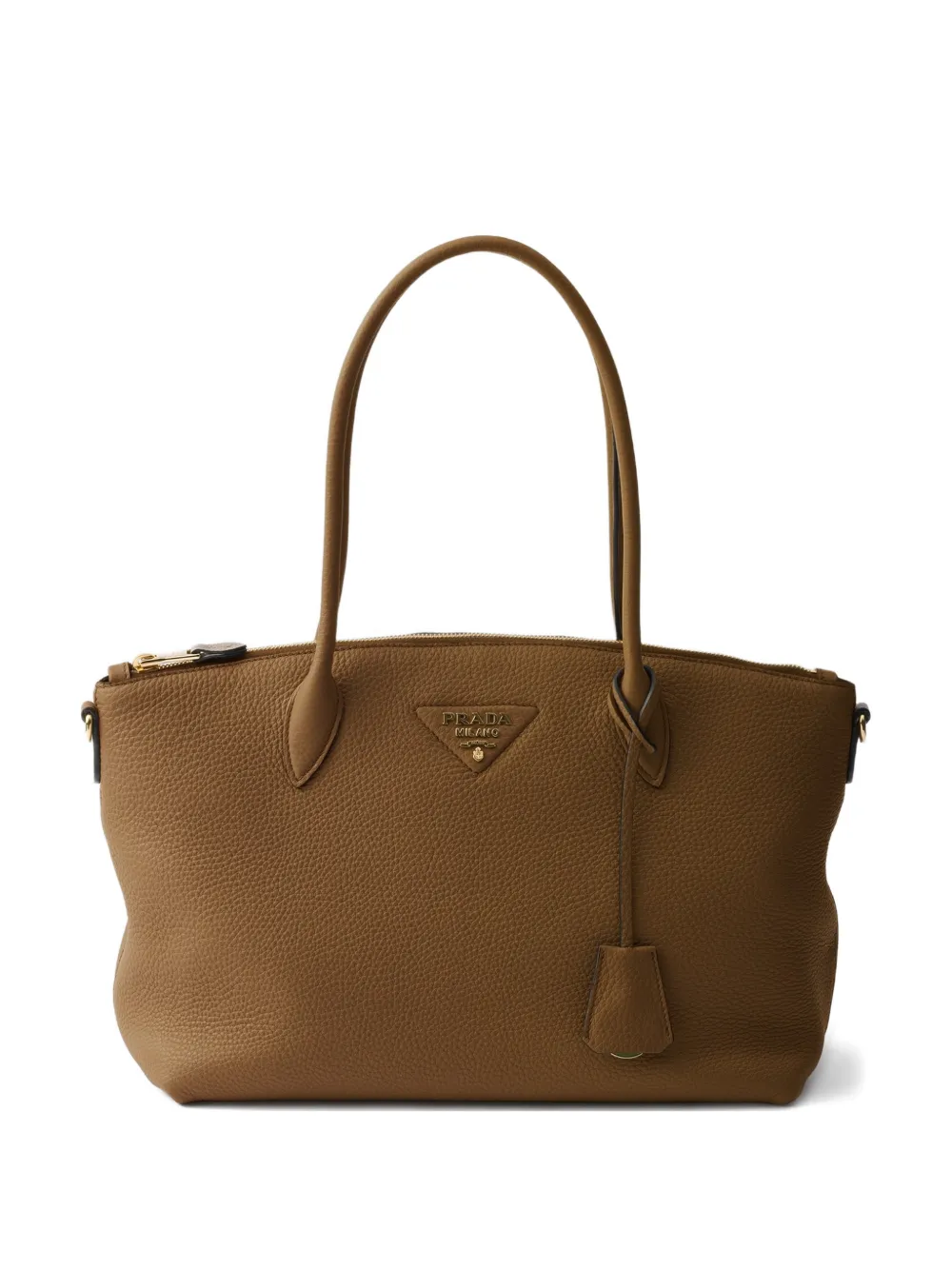 

Большая сумка-тоут с логотипом Prada, коричневый