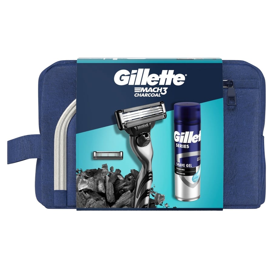 

GILLETTE MACH3 Набор для мужчин бритва + лезвие + гель + косметичка