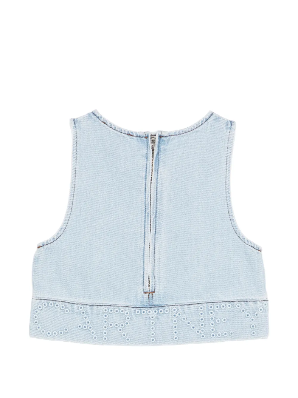 Джинсовый укороченный топ Stella Mccartney Kids, синий — фото 2