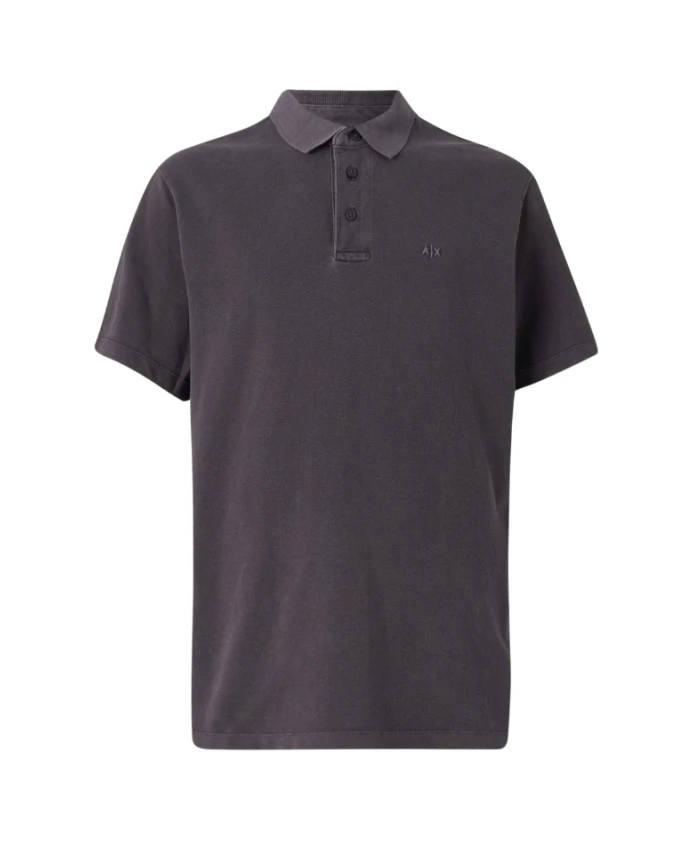 

Синяя рубашка-поло с короткими рукавами Armani Exchange, серый